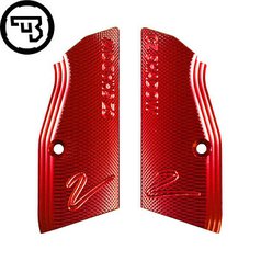 Hliníkové střenky CZ 75, CZ 75 SP-01, CZ Shadow 2, CZ TS 2 krátké | CZ logo SW 2 červené