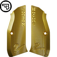 Hliníkové střenky CZ 75, CZ 75 SP-01, CZ Shadow 2, CZ TS 2 | CZ logo SW 2 zlaté