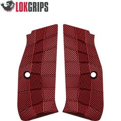 Hliníkové střenky CZ 75, CZ 75 SP-01, CZ Shadow 2, CZ TS 2  LOK Grips | červené